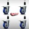 Service Caster 4'' SS Blue Poly Swivel 1-3/8'' Expanding Stem Caster Set Total Lock Brake, 4PK SCC-SSEXTTL20S414-PPUB-BLUE-138-4 - alternate 2